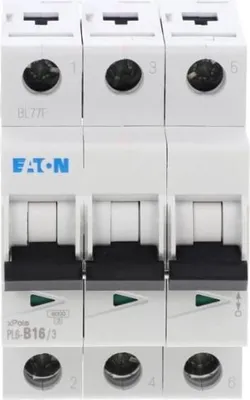 Zdjęcie produktu dla Wyłącznik nadprądowy 3P B 16A 6kA AC PL6-B16/3 286589 Eaton