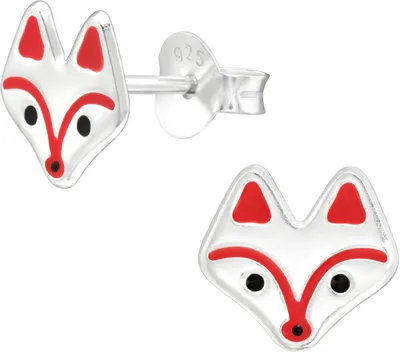 Produktbild von Ohrringe Ohrstecker 925 Sterling Silber mit Fuchskopf
