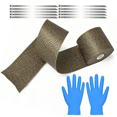 Obrázok produktu pre Ochranná páska na káble, 5 m, s 10 plastových svoriek + 1 pár rukavíc