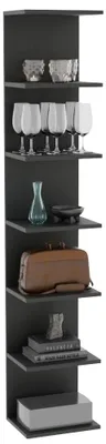 Produktbild von Wandregal, Bücherregal, Wandschrank, Aufbewahrungsregale, Wandregale, Bücherschrank, Aufbewahrungsregale für Schlafzimmer, Wohnzimmer, Badezimmer, Küche, Büro, 7 Regalböden, schwarz