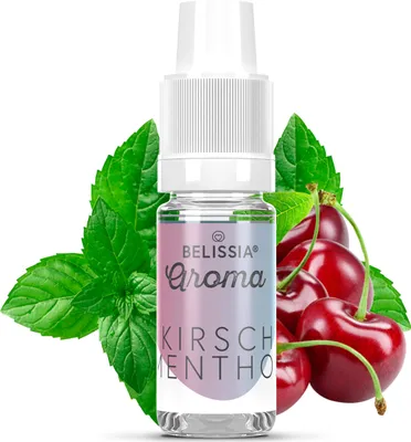 Produktbild von Belissia Lebensmittelaroma Kirsch-Menthol - 10ml Hochdosiertes Aroma - Kalorienfrei, Vegan - Für Speisen, Getränke, Shake, Quark, Nebelmaschine uvm.