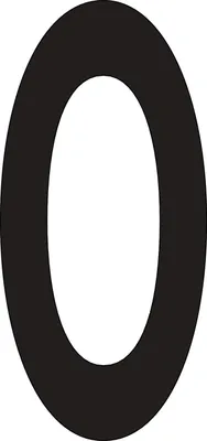Produktbild von Hausnummer Ziffer 0 Edelstahl schwarz 150 mm Breite 70 mm