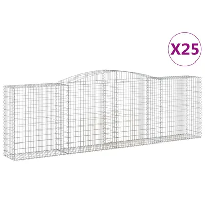 Produktbild von Gabionen mit Hochbogen 25 Stk 400x50x120/140cm Verzinktes Eisen