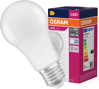Zdjęcie produktu dla Żarówka LED A60 E27 13W = 100W 1521lm 4000K Neutralna 180° VALUE CLASSIC Osram