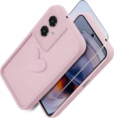 Zdjęcie produktu dla Etui do Motorola Moto G55 5G silikonowe MATOWE serce + Szkło na ekran