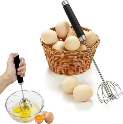 Produktbild von Handrührer aus Edelstahl für Eier und Teig - Schwarz