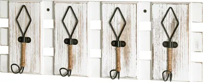 Produktbild von HAKU Wandgarderobe Garderobenleiste vintage - MDF, Metall, B/H/T: 55x20x7 cm