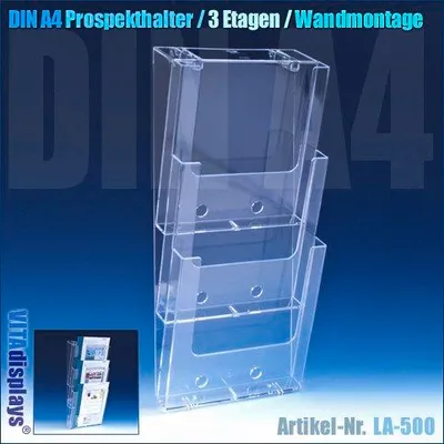 Produktbild von DIN A4 Prospekthalter / Wand / 3 Etg.