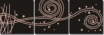 Produktbild von Wandbild Holzrahmen 3-teiliges -Set schwarz abstrakte Kunst Dekoration