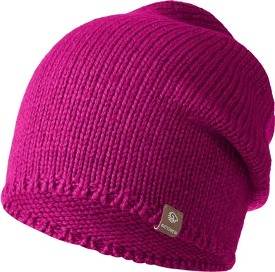 Giesswein Unisex Longbeanie Hohloh mit Rippmuster aus Wolle in rosa