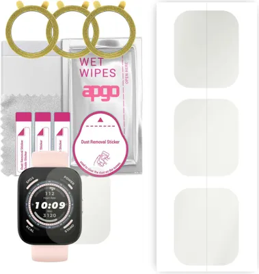Produktbild von apgo 3 Stück Schutzfolie, Matt, kompatibel mit Amazfit BIP 5 Smartwatch, Hydrogel Displayschutzfolie mit Positionierhilfe, Displayfolie, robust und kratzfest
