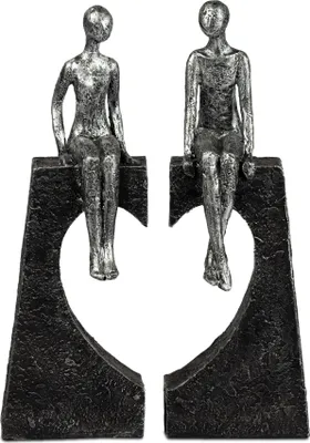 Produktbild von formano Deko-Objekt Herz 26 cm Schwarz-Silber handbemalt Polyresin Geschenk