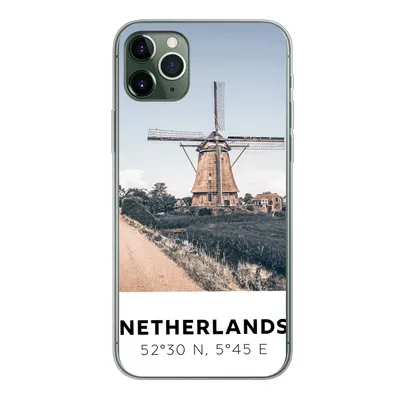 Produktbild von MuchoWow® Handyhülle Schutzhülle Hülle für iPhone 11 Pro Max Niederlande - Mühle - Wiese Silikon Softcase Handy Hülle - Schutz