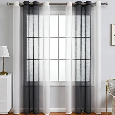 Produktbild von Fenstergitter,Farbverlauf Fenstergitter, halbverdunkelnde Vorhänge für Schlafzimmer und Wohnzimmer, Farbverlauf Fenstergitter für Zuhause