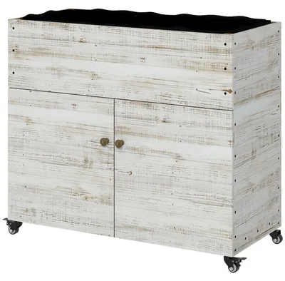 Produktbild von Outsunny Hochbeet aus Holz, Frühbeet mit Schrankfach, Kräuterbeet mit Rollen