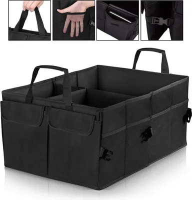 Produktbild von Auto Kofferraum Organizer, Kofferraumtasche in schwarz, Faltbox, Aufbewahrungsbox