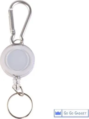 Immagine prodotto di Jumada - Portachiavi - Cordino estensibile - Gancio - Moschettone - Bianco