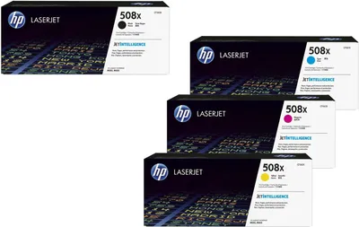 Produktbild von HP Original 508X Toner 4er Set schwarz, cyan, magenta, gelbhohe Kapazität (CF360X, CF361X, CF363X, CF362X) (OPCF360X)