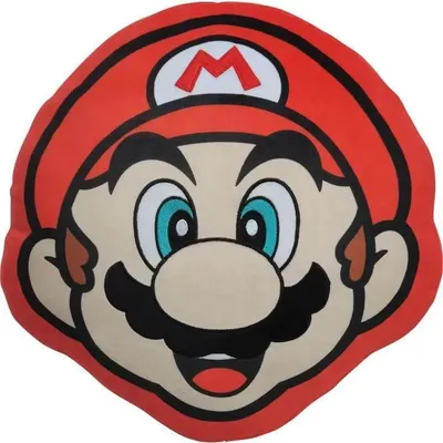 Image de 3D oreiller - MARIO BROS - visage de Mario - microfibre - 40 cm