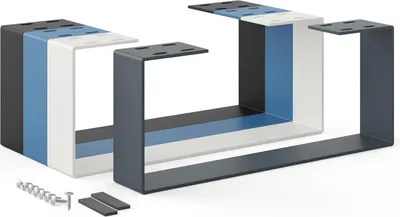 Immagine prodotto di HOLZBRINK Gamba per tavolo in metallo Grigio 1 Pezzo | Gamba per tavolo/struttura per tavolo, tavolino, tavolo da pranzo, scrivania, panca | Gamba 50x20cm