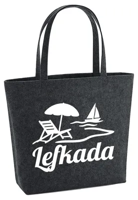 Produktbild von Huuraa Filzshopper Lefkada Griechenland 22 Liter Charcoal Melange Filztasche Geschenkidee