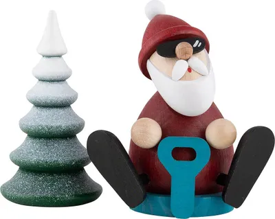 Productafbeelding van Kerstman met sneeuwschraper en besneeuwde kerstboom (8,3 cm) van Ullrich Kunsthandwerk
