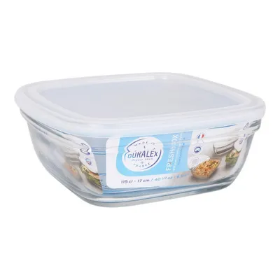 Produktbild von Lunchbox Freshbox Durchsichtig karriert mit Deckel (17 cm) (17 x 17 x 6 cm) (17 cm)