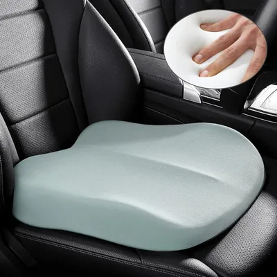 Produktbild von Keilförmiges Autositzkissen - Sitzkissen aus Memory-Schaum - Sitzverbesserung - Höhenverstellbar - Für Büro, Auto und Rollstuhl - Blau