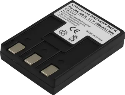 Image de Avizar, batterie Canon Digital 790 mAh NB-3L 3,7 V Li-Ion, noir