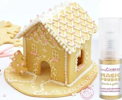 Produktbild von Lebkuchenhaus-Set Ausstechformen & Keksrezept + Golden-Lebensmittelpulver