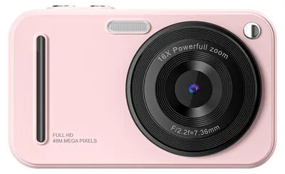 Immagine prodotto di ZELURXX Fotocamera compatta 48 MP CCD Video 5K Zoom 16x Stabilizzatore d'immagine Display da 2,4" Tipo C Fotocamera digitale compatta Rosa