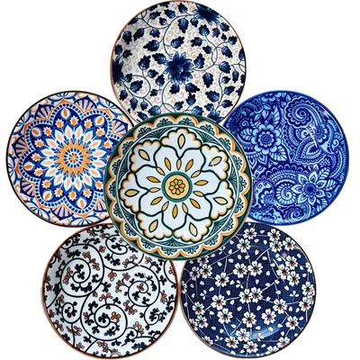 6er Set Keramik-Dip-Schalen, 10 cm, für Sojasoße, Sushi & Gewürze