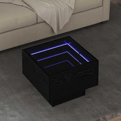 Image de Table basse exclusive, imitation chêne noir, dimensions : 40 x 40 x 30 cm