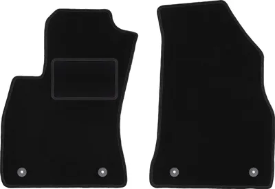 Produktbild von Velours-Fußmatten Vorne passend für Opel Combo D (0, Bj. 2011-2018) –  schwarz, passgenau, mit Befestigungen set 2 Stk. - STANDARD