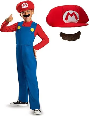 Obrázok produktu pre Nintendo Super Mario kostým pre deti, karnevalové kostýmy Detské kostýmy Supermario pre chlapcov Detský karnevalový kostým Gerburstag Mario 125-135cm (M)