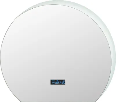 Zdjęcie produktu dla COSTWAY Półokrągłe lustro łazienkowe LED, ściemniane lustro toaletowe z 3-kolorowym oświetleniem LED, funkcja pamięci