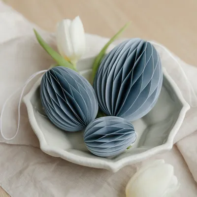 Produktbild von Osterei aus Papier - hellblau: medium