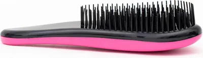 Image de Brosse à cheveux Intirilife Mini brosse en rose - 15 x 6.5 x 3.5 cm - Brosse démêlante pour cheveux secs et mouillés avec poils en plastique Pratique pour le sac à main et les voyages