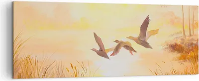 Produktbild von Bild auf Leinwand - Leinwandbild - Vogel Natur Wasser - 140x50cm - Wand Bild - Wanddeko - Leinwanddruck - Bilder - Kunstdruck - Wanddekoration - Leinwand bilder - Wandkunst - AB140x50-3686