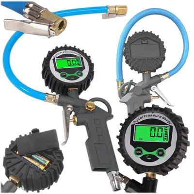 Produktbild von KRUMAD Digitaler Reifendruckfüller mit LCD, Automatische Druckeinstellung, Messbereich 0–16 bar, Luftprüfer für Auto & Fahrrad, Metallgehäuse