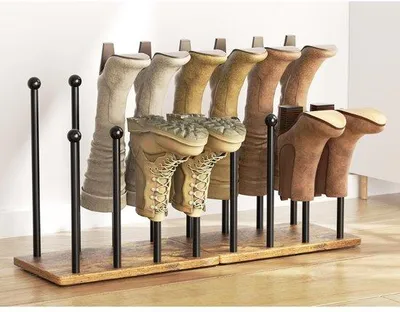 Produktbild von Famanu Schuhregal für 8 Paar Schuhe - Platzsparend, Holzunterbau, klein, schwarz