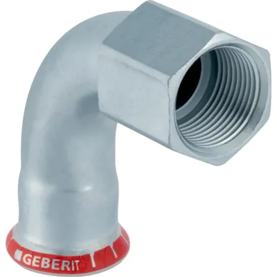 Produktbild von Geberit GE Mapress C-Stahl, Übergangsbogen, 90 Grad, d 15 mm x Rp 1/2, verzinkt, 1 Stk.