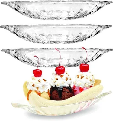 Produktbild von Famanu Set von 4 Transparenten Eisbechern und Dessertschalen - Klassisch