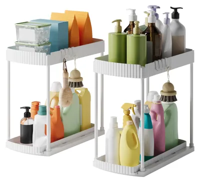 Image de Organisateur extensible pour l'espace sous l'évier, avec 2 niveaux