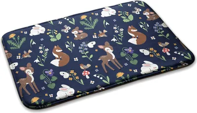 Produktbild von Kinderteppich Schlafzimmer Modern - 75 cm x 45 cm - Tiere Und Pflanzen