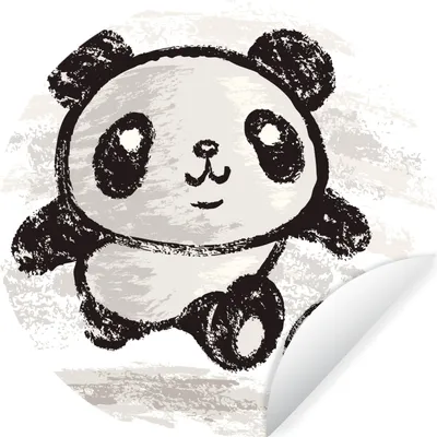 Produktbild von MuchoWow® Runde Wandtattoo - Wandsticker Tapete Aufkleber Panda - Fußball - Schwarz - Weiß Ø 30 cm Selbstklebend und Repositionierbar - Wandaufkleber - Kreis - Wandbild - Fototapete - Selbstklebend - Dekoration - Wandschmuck - Schlafzimmer