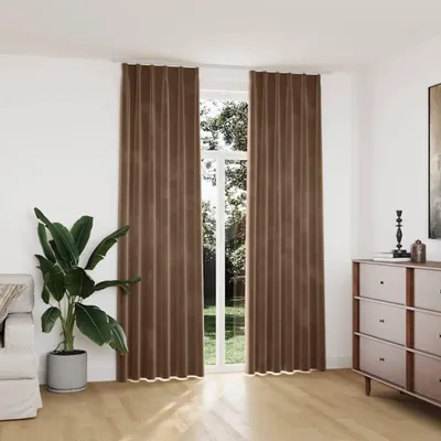 Zdjęcie produktu dla VIDAXL -Vorhänge Blackout 2 STs mit Haken 140x245 cm Samt Beige