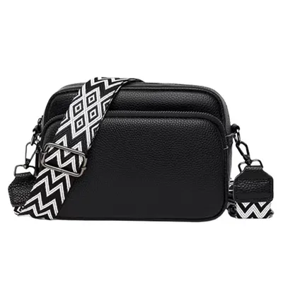 Produktbild von ASKSA Damen Handy Umhaengetasche Echtes Leder Crossbody Bag Damen Handytasche zum Umhaengen, Umhaengetasche Damen Klein Moderne Taschen,Schwarz