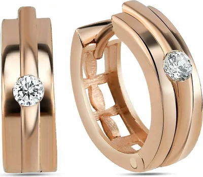 Produktbild von Dkeniz Creolen 925/- Sterling Silber 2 cm Rosé Zirkonia weiß 145230046