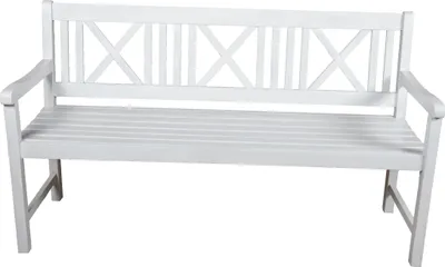 Produktbild von Garden Pleasure Gartenbank MALMÖ 3-Sitzer B 154 x T 59 x H 89 cm - Farbe: Weiß